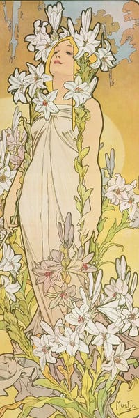 Art Nouveau: The Flowers: Lily, 1898  by Alphonse Mucha