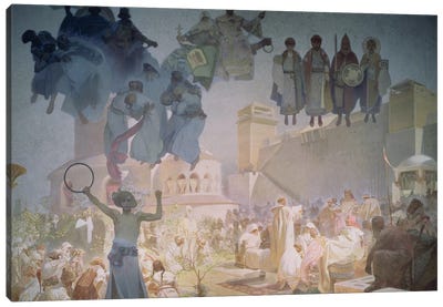 The Introduction of the Slavonic Liturgy, from the 'Slav Epic', 1912  Canvas Art Print - Alphonse Mucha