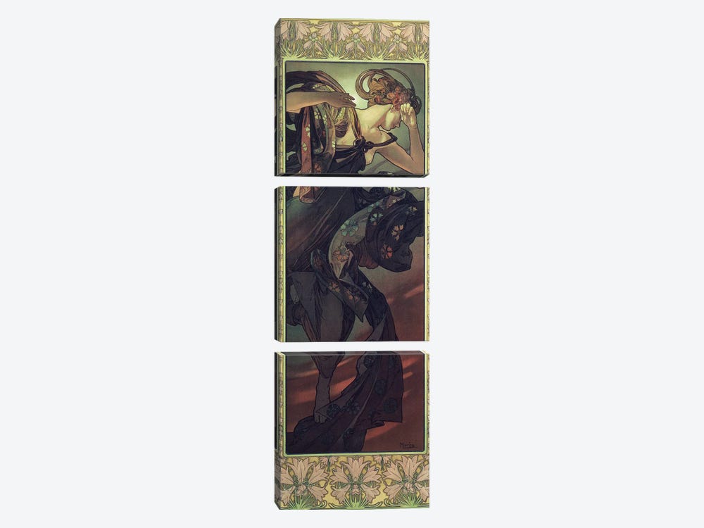 The Moon and the Stars: Evening Star, 1902  by Alphonse Mucha 3-piece Canvas Art Print