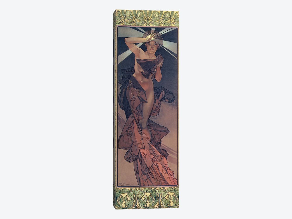 The Moon and the Stars: Morning Star, 1902  by Alphonse Mucha 1-piece Canvas Wall Art