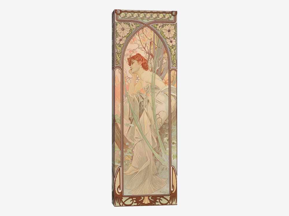The Times of the Day: Evening Contemplation, 1899  by Alphonse Mucha 1-piece Canvas Art
