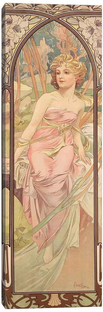The Times of the Day: Morning Awakening, 1899  Canvas Art Print - Alphonse Mucha