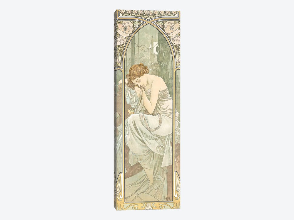 The Times of the Day by Alphonse Mucha 1-piece Canvas Print