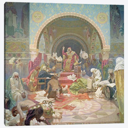 Tsar Simeon of Bulgaria , from the 'Slav Epic', 1923  Canvas Print #BMN8977} by Alphonse Mucha Canvas Art Print