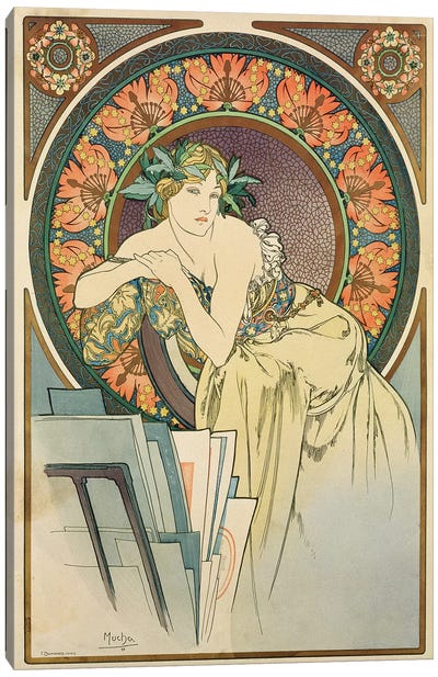 Woman with Poppies, 1898  Canvas Art Print - Art Nouveau