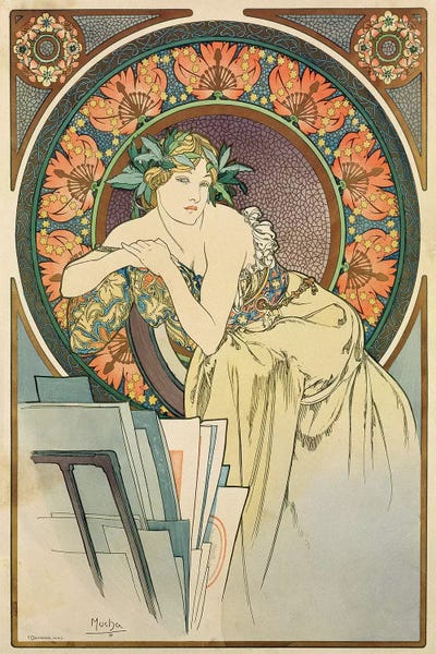Art Nouveau: Woman with Poppies, 1898  by Alphonse Mucha