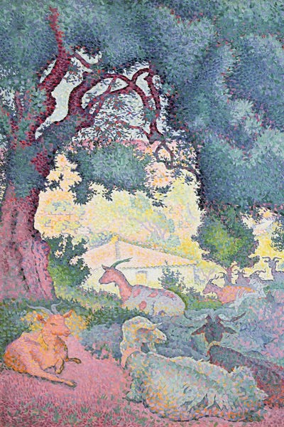 Goats: Landscape with Goats, 1895 by Henri-Edmond Cross