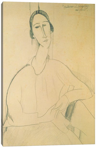 Hanka Zborowska, c.1917  Canvas Art Print - Amedeo Modigliani