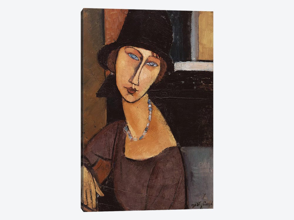 Jeanne Hebuterne wearing a hat, 1917  by Amedeo Modigliani 1-piece Canvas Art