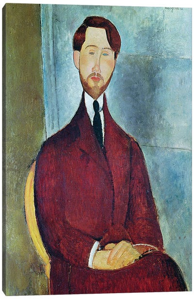 Leopold Zborowski, 1917  Canvas Art Print - Amedeo Modigliani