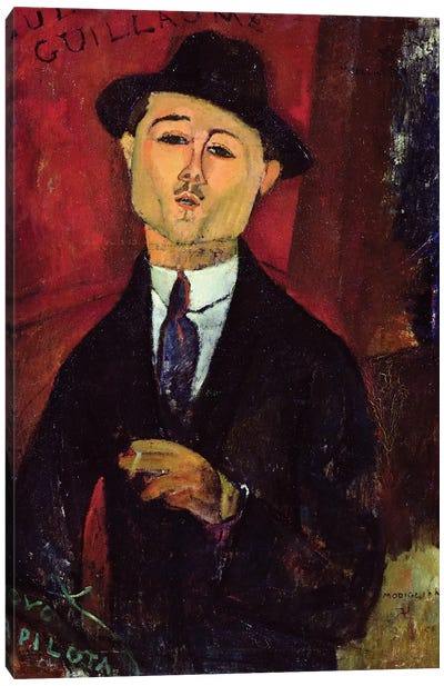 Paul Guillaume  Novo Pilota, 1915  Canvas Art Print - Amedeo Modigliani