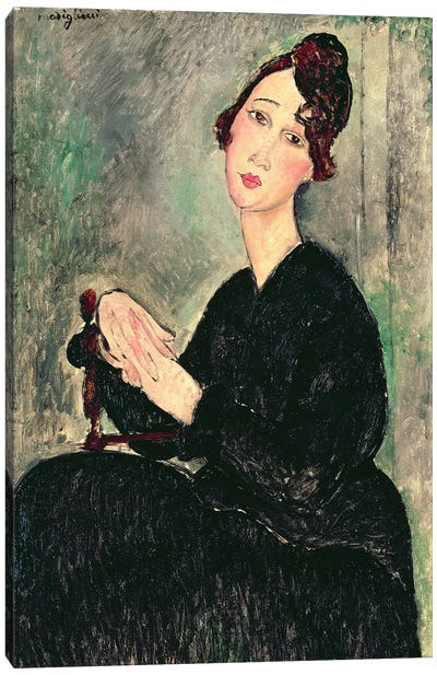 Portrait of a Young Woman  c.1916  Canvas Art Print - Amedeo Modigliani