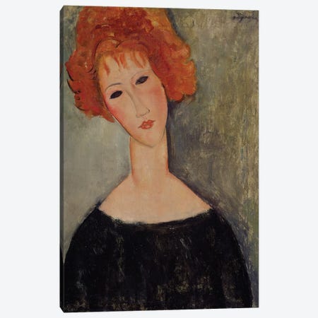 Red Head  Canvas Print #BMN9014} by Amedeo Modigliani Canvas Art Print