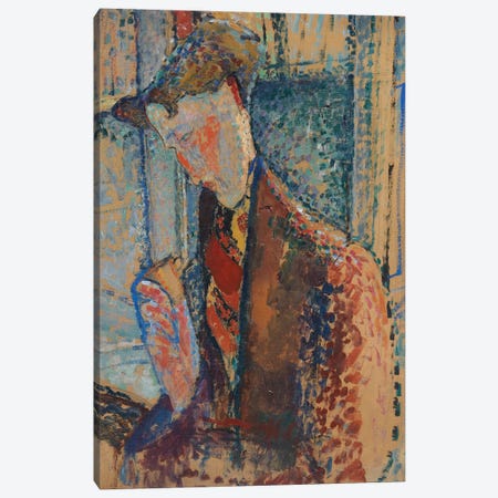 Reverie , 1914  Canvas Print #BMN9015} by Amedeo Modigliani Canvas Art Print