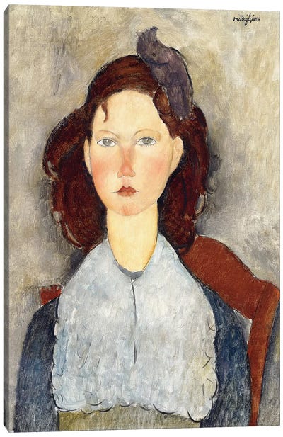 Seated girl, 1918  Canvas Art Print - Amedeo Modigliani
