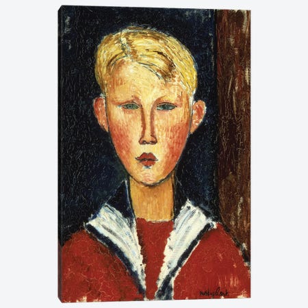 The Blue-Eyed Boy, 1916  Canvas Print #BMN9019} by Amedeo Modigliani Canvas Artwork