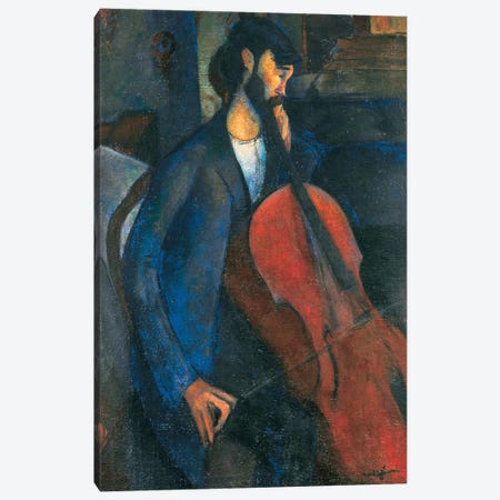 The Cellist, 1909  Canvas Print #BMN9021} by Amedeo Modigliani Canvas Art Print