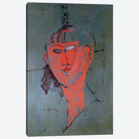 The Red Head, c.1915  Canvas Print #BMN9023} by Amedeo Modigliani Art Print