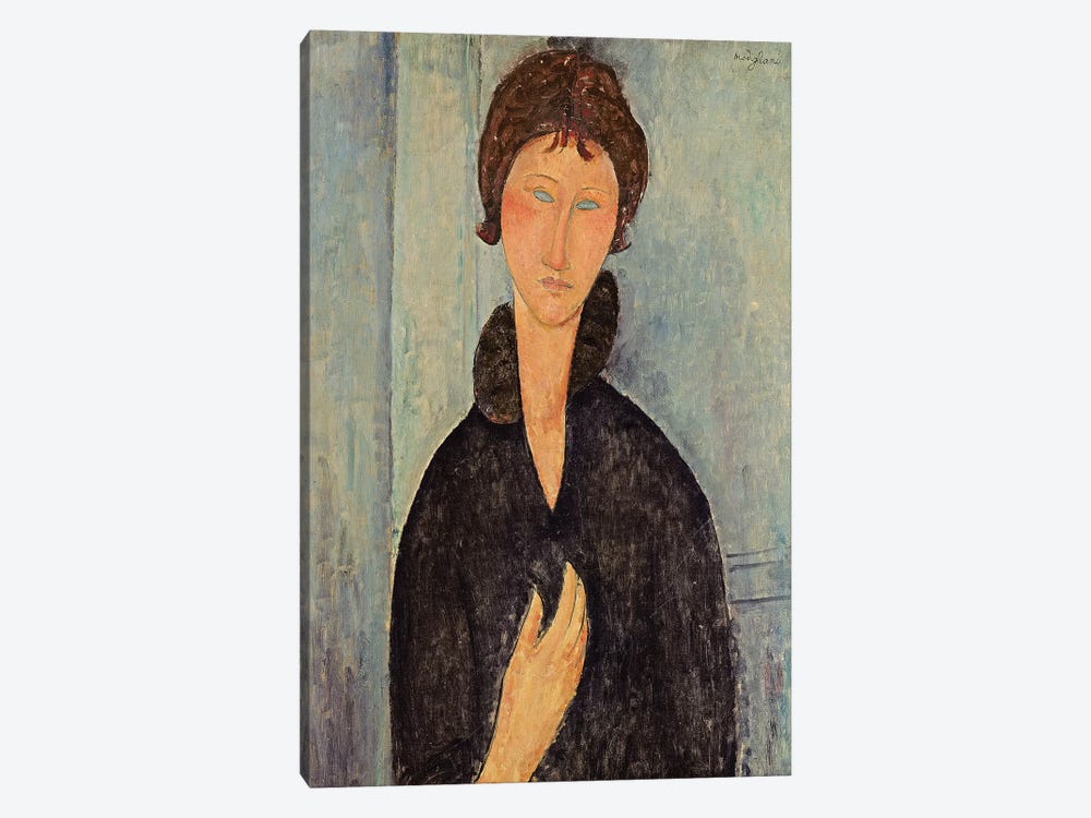 Woman with Blue Eyes, c.1918  by Amedeo Modigliani 1-piece Canvas Print