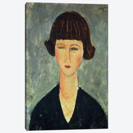 Young Brunette, 1917  Canvas Print #BMN9028} by Amedeo Modigliani Canvas Art Print