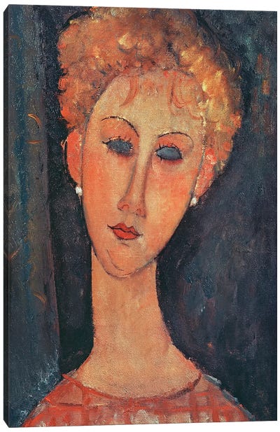 Young Girl with Earrings  Canvas Art Print - Amedeo Modigliani
