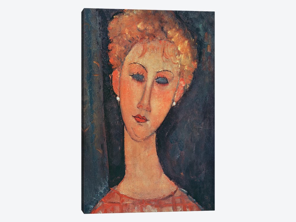Young Girl with Earrings  by Amedeo Modigliani 1-piece Canvas Print