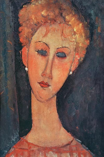 Amedeo Modigliani: Young Girl with Earrings  by Amedeo Modigliani