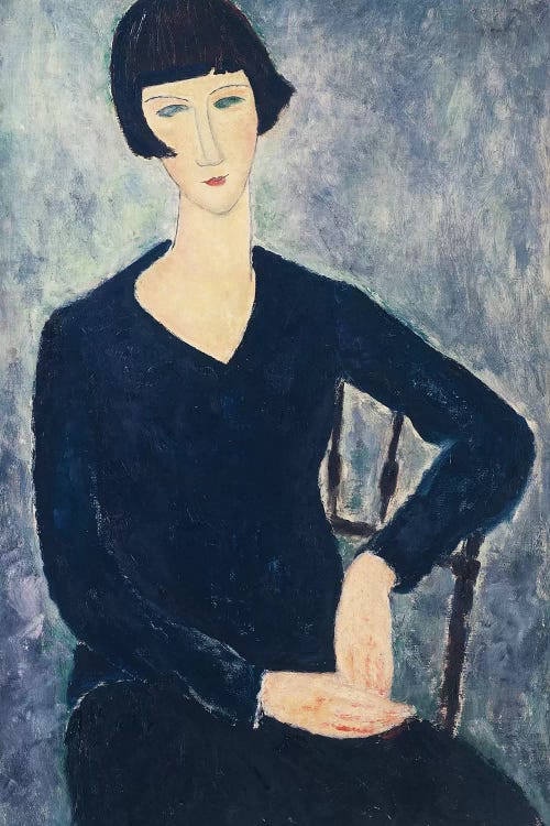 Young Seated Woman In Blue Dress, 1918