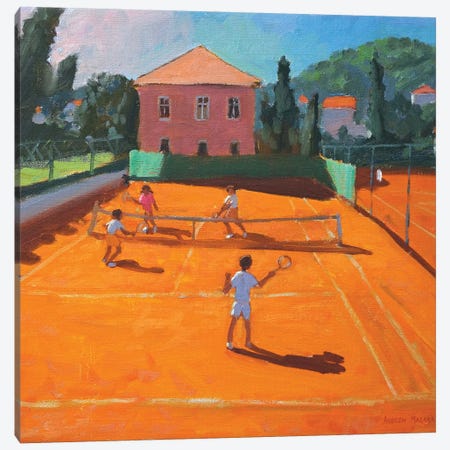 Clay Court Tennis, Lapad, Croatia Canvas Print #BMN9035} by Andrew Macara Art Print