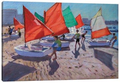 Red Sails, Royan, France Canvas Art Print - Andrew Macara
