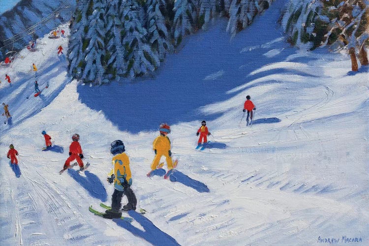 Ski School, Morzine by Andrew Macara wall art