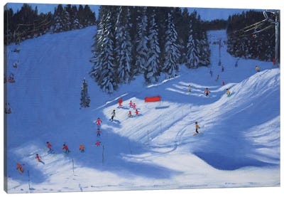 Ski School, Morzine Canvas Art Print
