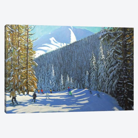 Skiing, Beauregard La Clusaz Canvas Print #BMN9058} by Andrew Macara Canvas Art