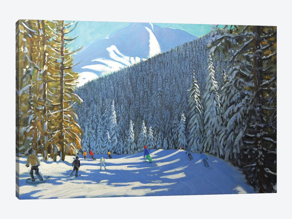 Skiing, Beauregard La Clusaz by Andrew Macara 1-piece Art Print