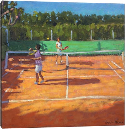 Tennis Practise, Cap d'Agde, France Canvas Art Print - Andrew Macara
