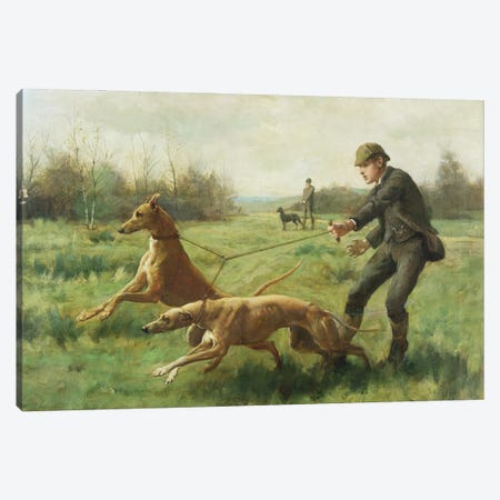 Exercising Greyhounds Canvas Print #BMN906} by George Goodwin Kilburne Canvas Wall Art