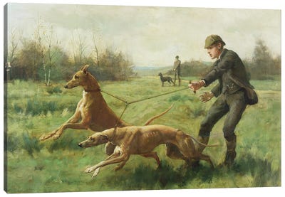 Exercising Greyhounds Canvas Art Print