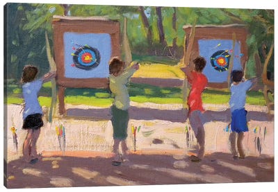 Young Archers Canvas Art Print - Andrew Macara
