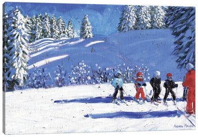 Young Skiers, Morzine, France Canvas Art Print