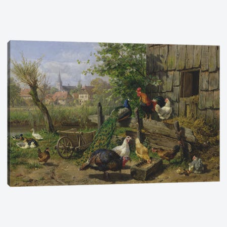 The Farmyard, 1898 Canvas Print #BMN9074} by Carl Jutz Canvas Print