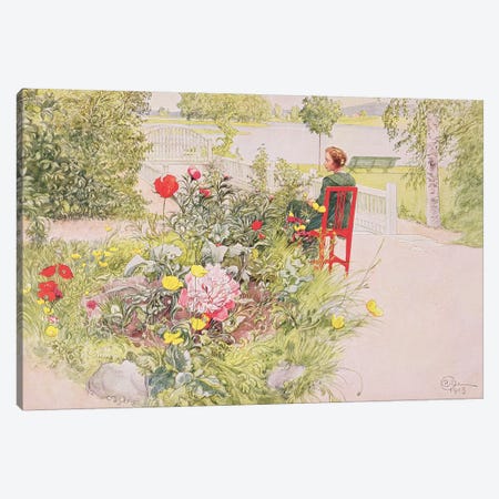 Summer in Sundborn, 1913, from a commercially printed portfolio, published in 1939 Canvas Print #BMN9079} by Carl Larsson Canvas Wall Art