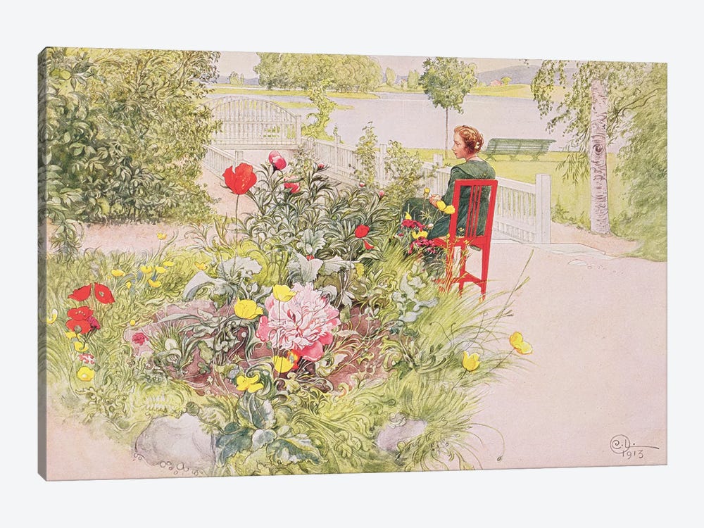Summer in Sundborn, 1913, from a commercially printed portfolio, published in 1939 by Carl Larsson 1-piece Canvas Artwork