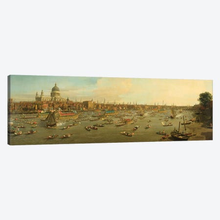 The River Thames with St. Paul's Cathedral on Lord Mayor's Day, c.1747-8 Canvas Print #BMN9082} by Canaletto Canvas Art Print