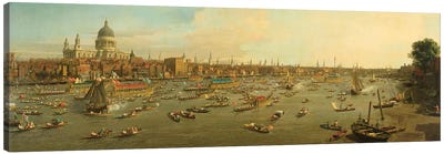 The River Thames with St. Paul's Cathedral on Lord Mayor's Day, c.1747-8 Canvas Art Print