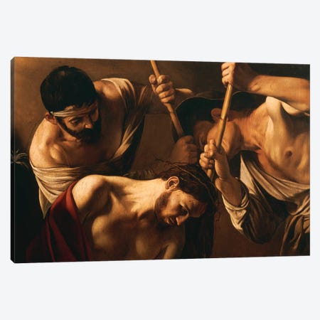 The Crowning with Thorns, c.1603 Canvas Print #BMN9085} by Michelangelo Merisi da Caravaggio Canvas Wall Art