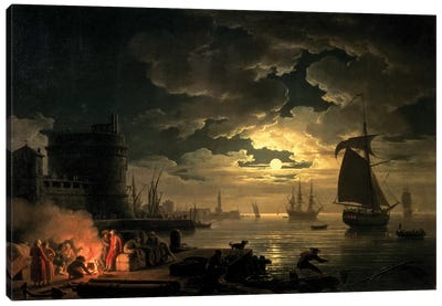 The Harbour of Palermo, 1750 Canvas Art Print