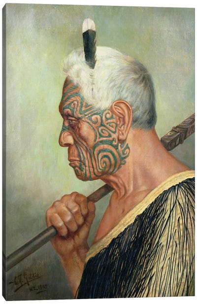 A Maori Warrior Canvas Art Print