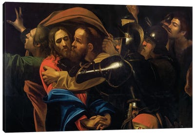 The Taking of Christ Canvas Art Print - Michelangelo Merisi da Caravaggio
