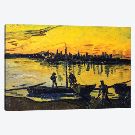 The Stevedores in Arles, 1888 Canvas Print #BMN9107} by Vincent van Gogh Canvas Art Print