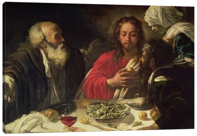 The Supper at Emmaus, c.1614-21 Canvas Art Print